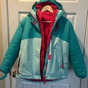 Eddie Bauer winter/ski jacket. Inner jacket zips in/out. Youth L (14). EUC.